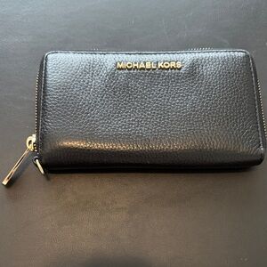 Michael Kors Black Pebbled Leather Wallet
